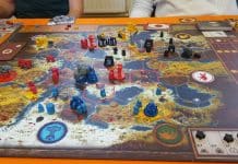 Scythe, 7 Wonders, Flamme Rouge, Puerto Rico, Les Charlatans de Belcastel et Elasund la première cité